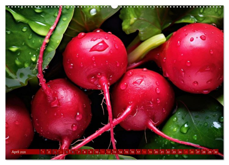 Produktbild: ROT - Gem&uuml;se und Obst - Voller Power (Wandkalender 2026 DIN A2 quer), CALVENDO Monatskalender