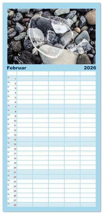 Produktbild: Familienplaner 2026 - Wasserzauber mit 5 Spalten (Wandkalender, 21 x 45 cm) CALVENDO