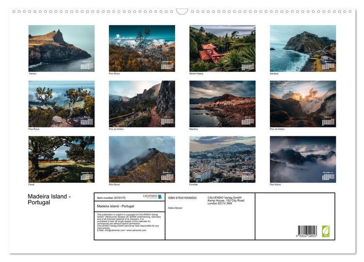 Produktbild: Madeira Island - Portugal (Wall Calendar 2026 DIN A2 landscape), CALVENDO 12 Month Wall Calendar