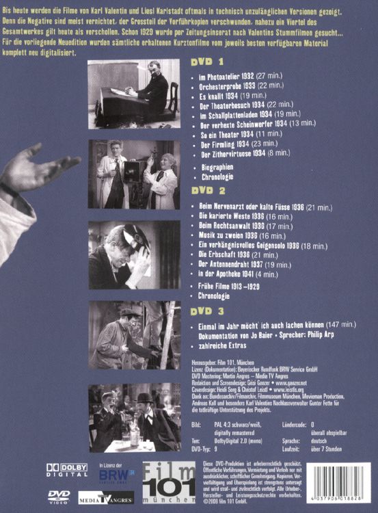 Produktbild: Karl Valentin & Liesl Karlstadt - Die Kurzfilme - NeuEdition [3 DVDs]