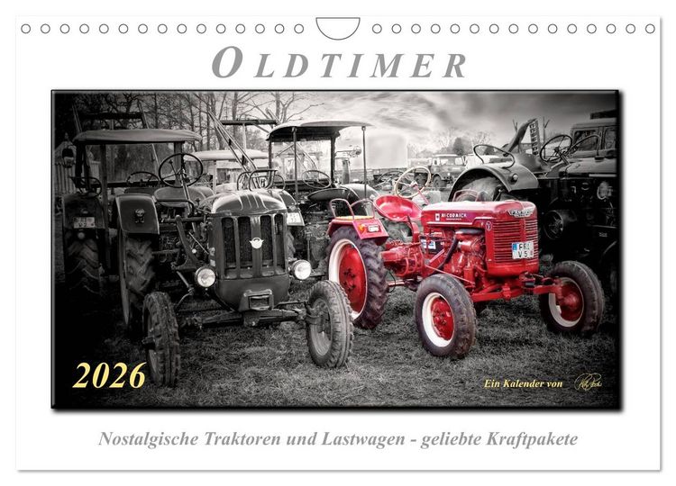 Produktbild: Oldtimer - nostalgische Traktoren und Lastwagen (Wandkalender 2026 DIN A4 quer), CALVENDO Monatskalender