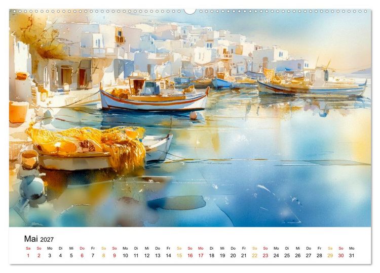 Produktbild: Mediterraner Glanz (Wandkalender 2027 DIN A2 quer), CALVENDO Monatskalender