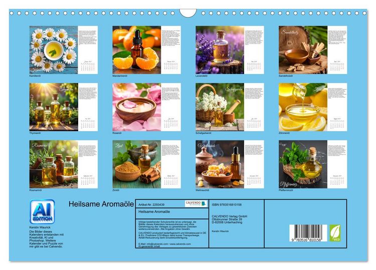 Produktbild: Heilsame Aroma&ouml;le (Wandkalender 2027 DIN A3 quer), CALVENDO Monatskalender