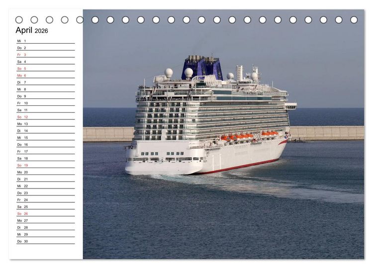 Produktbild: Giganten der Meere - Kreuzfahrtschiffe (Tischkalender 2026 DIN A5 quer), CALVENDO Monatskalender