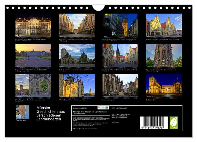 Produktbild: M&uuml;nster - Geschichten aus verschiedenen Jahrhunderten (Wandkalender 2026 DIN A4 quer), CALVENDO Monatskalender