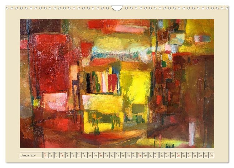 Produktbild: Kaleidoskop in Braun - Abstrakte Malerei in warmen Erdfarben (Wandkalender 2026 DIN A3 quer), CALVENDO Monatskalender