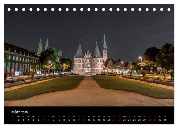 Produktbild: Eine Nacht in L&uuml;beck (Tischkalender 2026 DIN A5 quer), CALVENDO Monatskalender