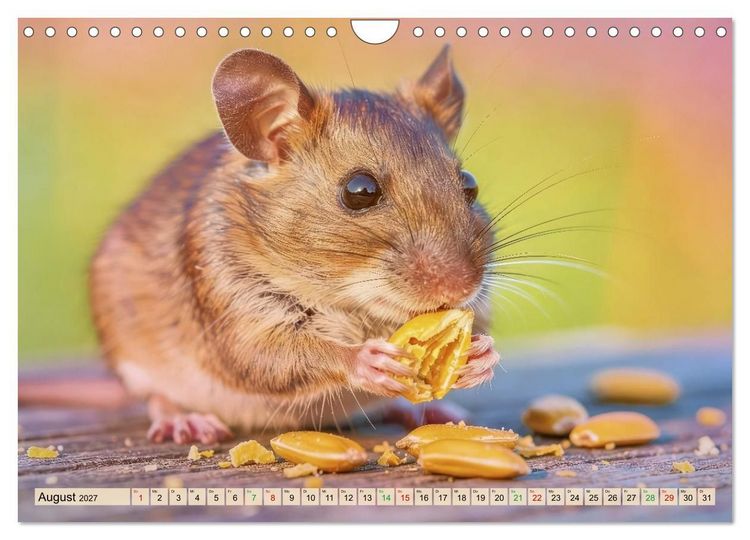 Produktbild: Niedliche Feldm&auml;use in Pastellfarben (Wandkalender 2027 DIN A4 quer), CALVENDO Monatskalender