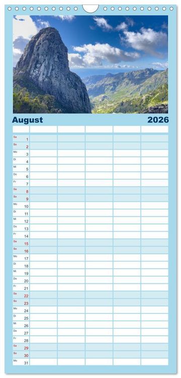 Produktbild: Familienplaner 2026 - Kanaren - wundersch&ouml;ne Inseln im Atlantik mit 5 Spalten (Wandkalender, 21 x 45 cm) CALVENDO