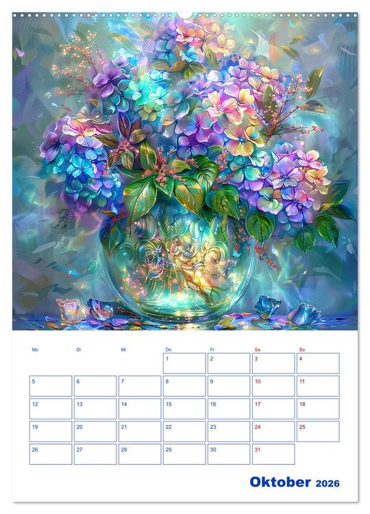 Produktbild: Blumenglanz (hochwertiger Premium Wandkalender 2026 DIN A2 hoch), Kunstdruck in Hochglanz