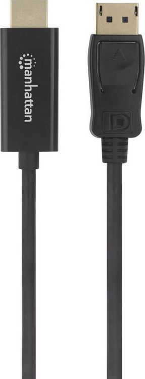 Produktbild: Manhattan DisplayPort / HDMI Adapterkabel DisplayPort Stecker, HDMI-A Stecker 1.80 m Schwarz 152679 DisplayPort-Kabel