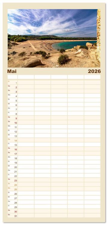 Produktbild: Familienplaner 2026 - Sardinien - Impressionen Einer Mittelmeerperle mit 5 Spalten (Wandkalender, 21 x 45 cm) CALVENDO