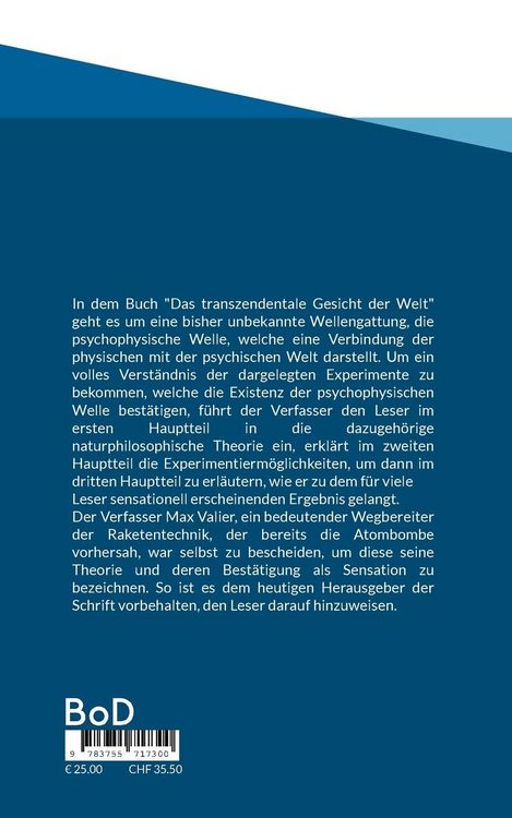 Produktbild: Das transzendentale Gesicht der Welt