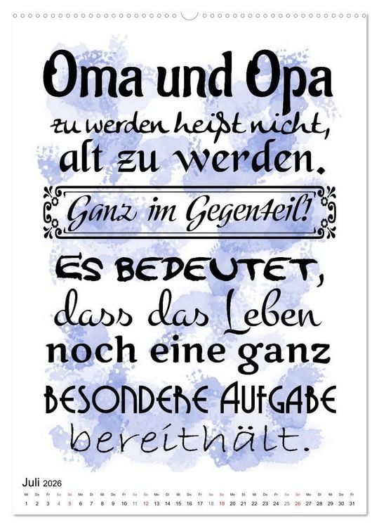 Produktbild: Oma und Opa, die Helden unserer Kindheit (Wandkalender 2026 DIN A2 hoch), CALVENDO Monatskalender