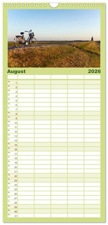 Produktbild: Familienplaner 2026 - Wangerooge &ndash; Eine Perle in der Nordsee. mit 5 Spalten (Wandkalender, 21 x 45 cm) CALVENDO