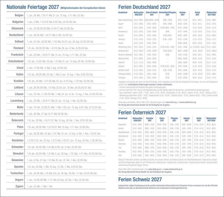 Produktbild: Monats-Taschenkalender, schwarz 2027