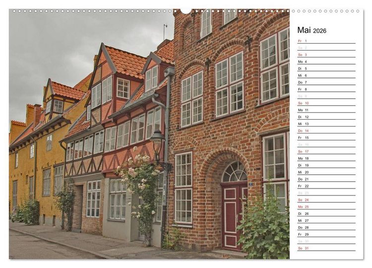 Produktbild: Hansestadt L&uuml;beck / Geburtstagskalender (hochwertiger Premium Wandkalender 2026 DIN A2 quer), Kunstdruck in Hochglanz