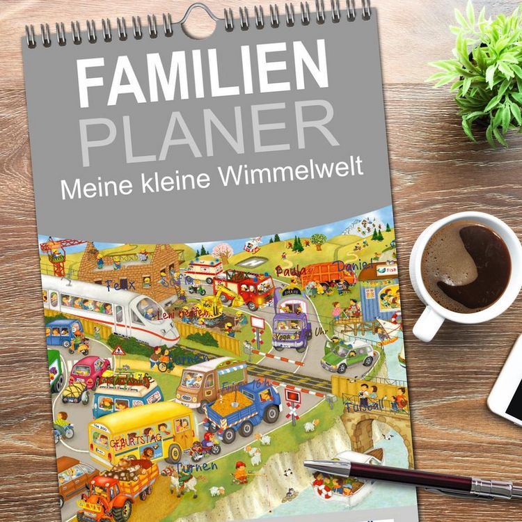 Produktbild: Familienplaner 2026 - Meine kleine Wimmelwelt mit 5 Spalten (Wandkalender, 21 x 45 cm) CALVENDO