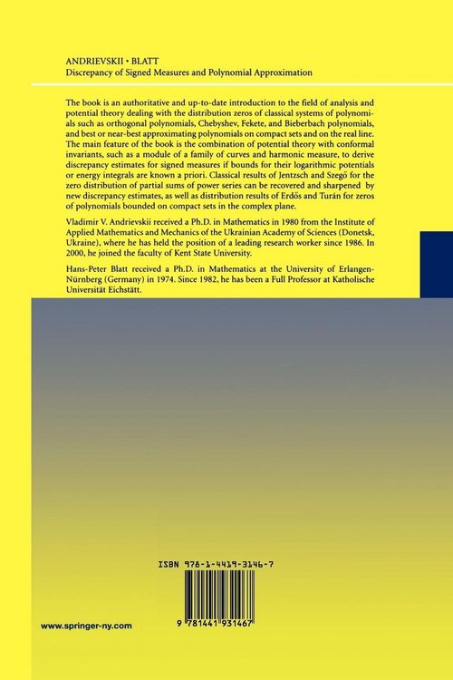 Produktbild: Discrepancy of Signed Measures and Polynomial Approximation
