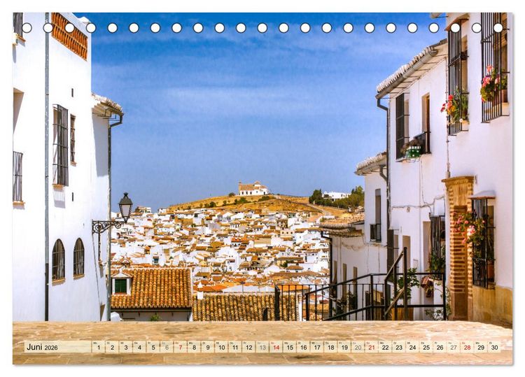 Produktbild: Zauberhaftes S&uuml;dspanien: Malaga - Sevilla - Granada - Ronda - Antequera (Tischkalender 2026 DIN A5 quer), CALVENDO Monatskalender