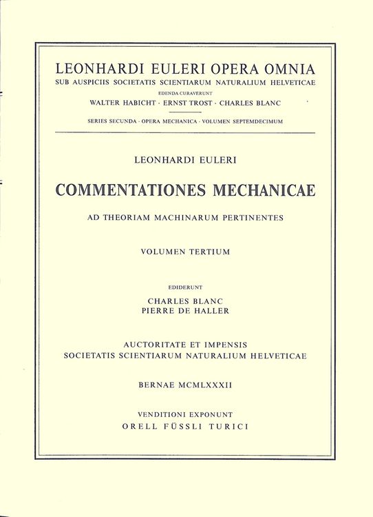 Produktbild: Commentationes mechanicae ad theoriam machinarum pertinentes 3rd part