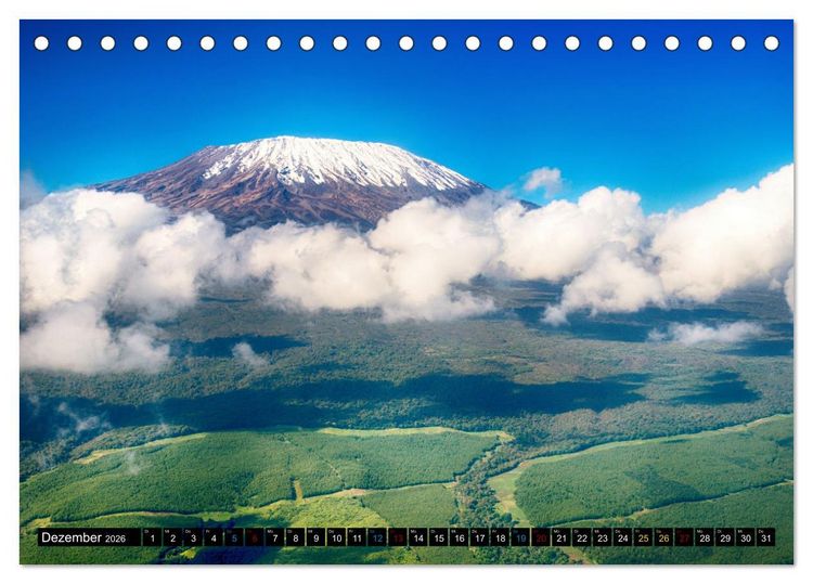 Produktbild: Kilimanjaro - das Dach Afrikas (Tischkalender 2026 DIN A5 quer), CALVENDO Monatskalender