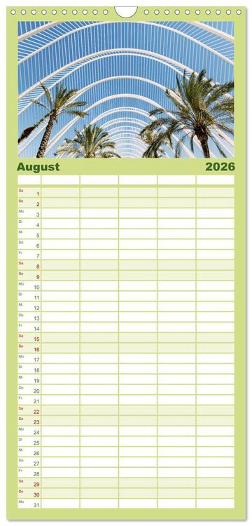 Produktbild: Familienplaner 2026 - Valencia - Eine Stadt voller Kontraste. mit 5 Spalten (Wandkalender, 21 x 45 cm) CALVENDO