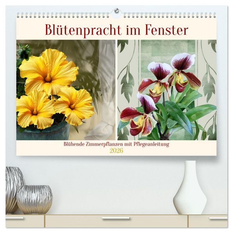 Produktbild: Bl&uuml;tenpracht am Fenster (hochwertiger Premium Wandkalender 2026 DIN A2 quer), Kunstdruck in Hochglanz