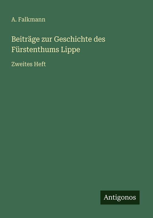 Produktbild: Beitr&auml;ge zur Geschichte des F&uuml;rstenthums Lippe