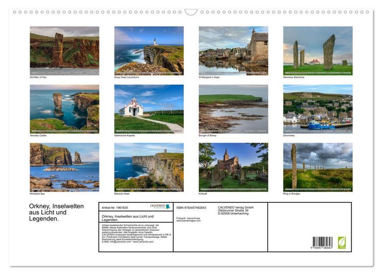 Produktbild: Orkney, Inselwelten aus Licht und Legenden. (Wandkalender 2026 DIN A2 quer), CALVENDO Monatskalender