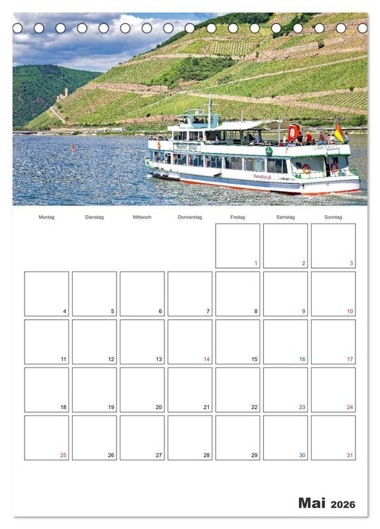 Produktbild: Rheingau Terminplaner (Tischkalender 2026 DIN A5 hoch), CALVENDO Monatskalender