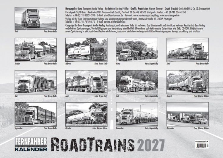 Produktbild: Roadtrains Kalender 2027