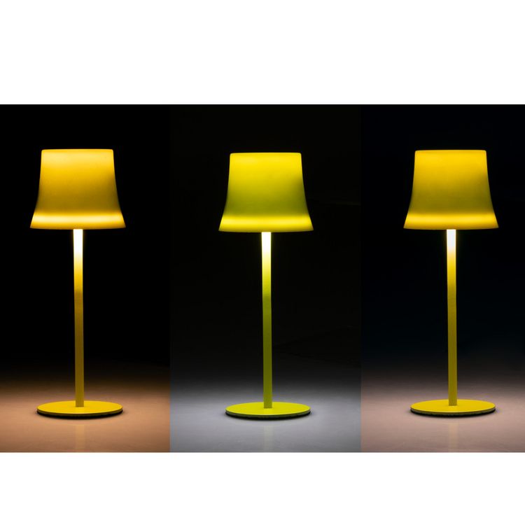 Produktbild: Idena LED Tischleuchte Touch Metall/Kunststoff gelb 9x24,5cm Akku USB dimmbar 3 Modi Innen