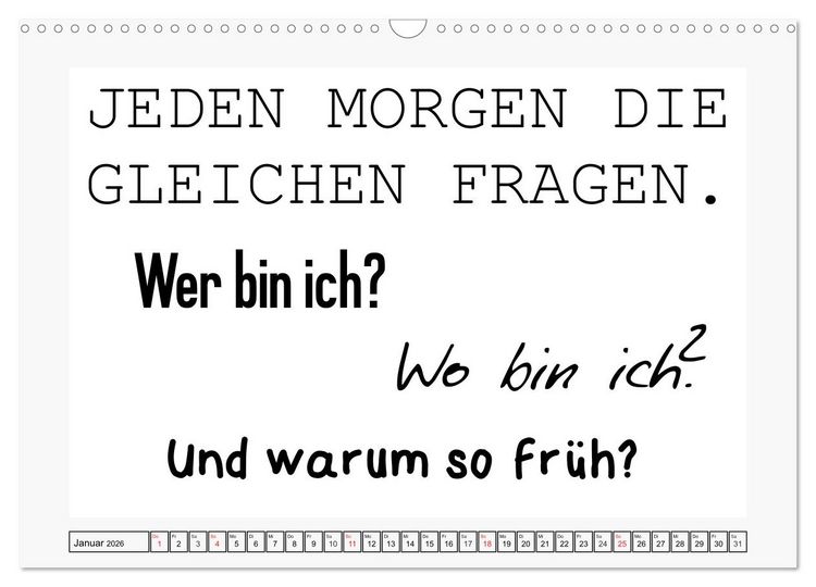 Produktbild: Typo-Kalender f&uuml;r das B&uuml;ro. Sarkasmus und fiese Spr&uuml;che (Wandkalender 2026 DIN A3 quer), CALVENDO Monatskalender