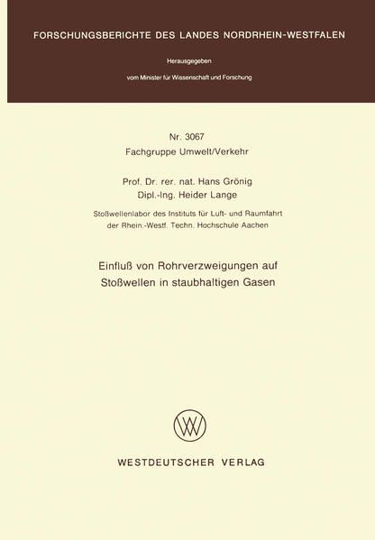 Produktbild: Einflu&szlig; von Rohrverzweigungen auf Sto&szlig;wellen in staubhaltigen Gasen