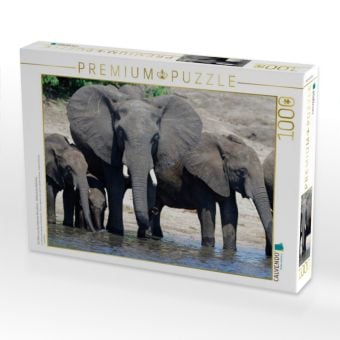 Produktbild: CALVENDO Puzzle Ein Motiv aus dem Kalender R&uuml;sseltiere - Afrikanische Elefanten | 1000 Teile Lege-Gr&ouml;&szlig;e 64x48cm Foto-Puzzle f&uuml;r gl&uuml;ckliche Stunden