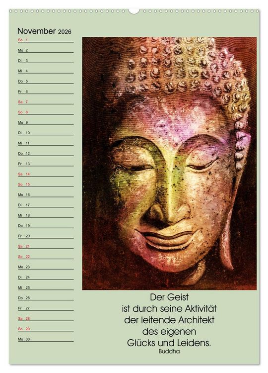 Produktbild: Lebensfreude Buddha (Wandkalender 2026 DIN A2 hoch), CALVENDO Monatskalender