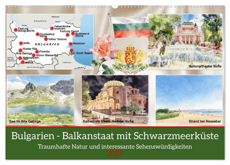 Produktbild: Bulgarien - Balkanstaat mit Schwarzmeerk&uuml;ste (Wandkalender 2027 DIN A2 quer), CALVENDO Monatskalender