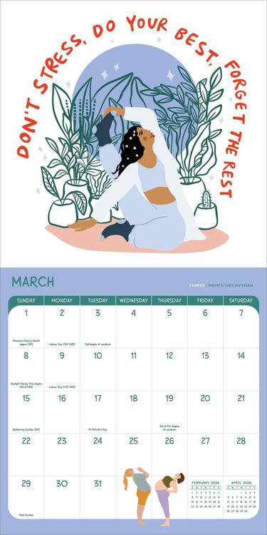 Produktbild: Yoga Is My Happy Place Wall Calendar 2026