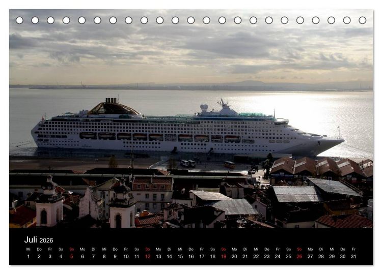 Produktbild: Kreuzfahrtschiffe in Europa (Tischkalender 2026 DIN A5 quer), CALVENDO Monatskalender