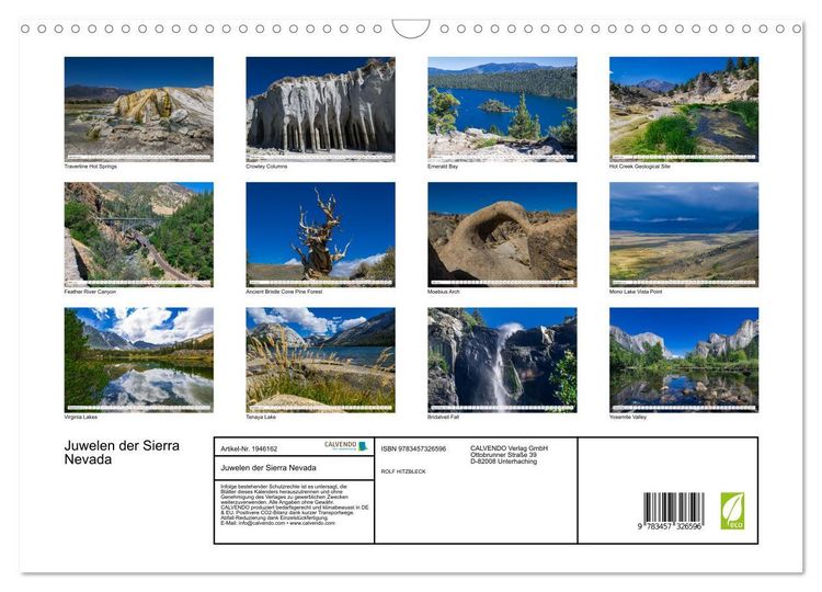 Produktbild: Juwelen der Sierra Nevada (Wandkalender 2026 DIN A3 quer), CALVENDO Monatskalender