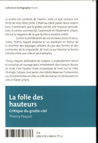 Produktbild: La folie des hauteurs : critique du gratte-ciel