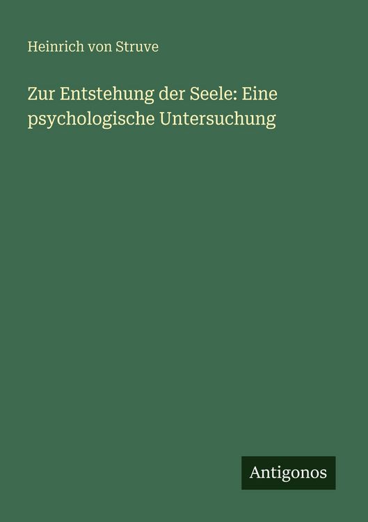 Produktbild: Zur Entstehung der Seele: Eine psychologische Untersuchung