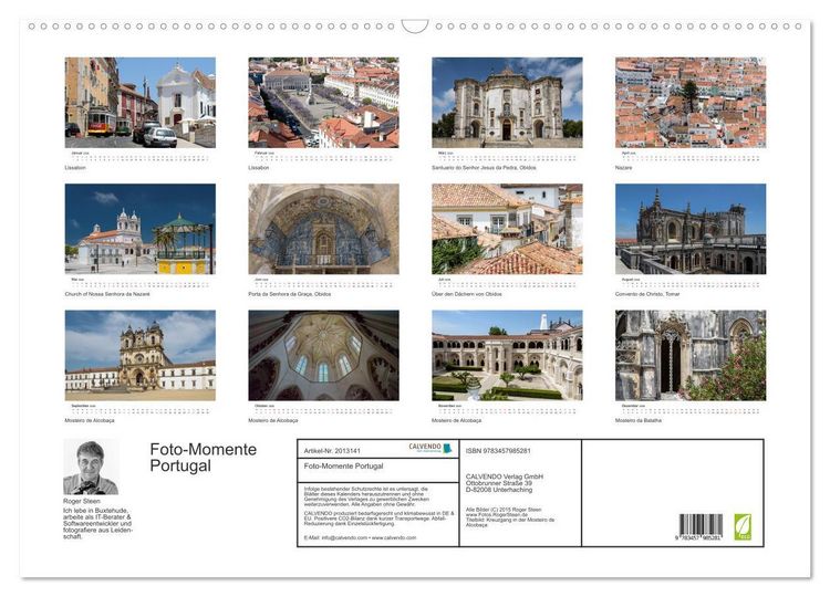 Produktbild: Foto-Momente Portugal (Wandkalender 2026 DIN A2 quer), CALVENDO Monatskalender