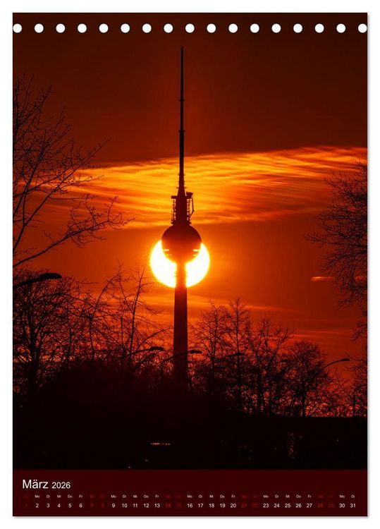 Produktbild: Berliner Fernsehturm - Magische Momente (Tischkalender 2026 DIN A5 hoch), CALVENDO Monatskalender
