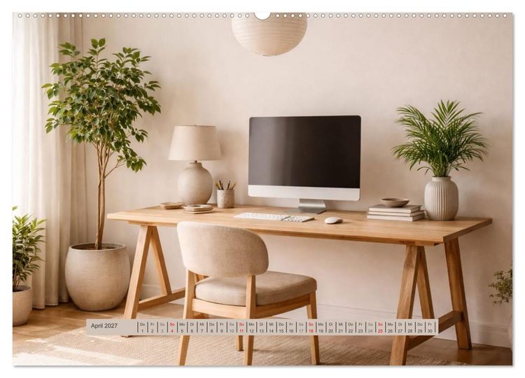 Produktbild: Wohntr&auml;ume &ndash; Minimalistische R&auml;ume voller Ruhe (Wandkalender 2027 DIN A2 quer), CALVENDO Monatskalender