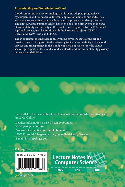 Produktbild: Accountability and Security in the Cloud