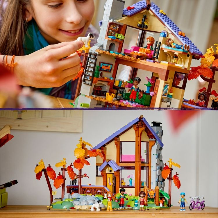 Produktbild: LEGO Friends 42705 Gem&uuml;tliche H&uuml;tte im Herbstwald, Bauspielzeug, 4 Spielfiguren, ein Hund und ein Eichh&ouml;rnchen