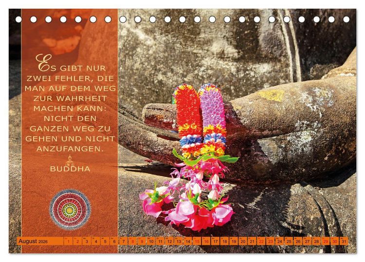 Produktbild: Unterwegs zur Erleuchtung Buddhistische Weisheiten (Tischkalender 2026 DIN A5 quer), CALVENDO Monatskalender