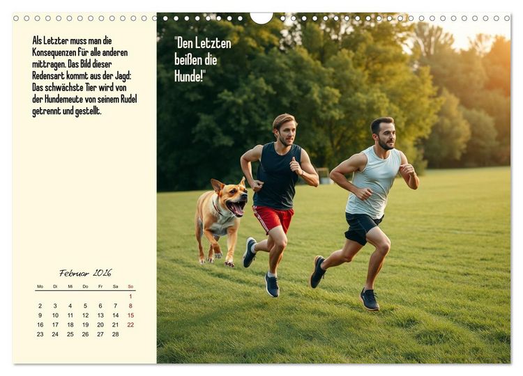 Produktbild: Illustrierte deutsche Redewendungen mit ihrer Bedeutung (Wandkalender 2026 DIN A3 quer), CALVENDO Monatskalender